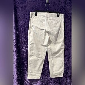 crown & ivy Women's White Chinos Ankle Pants